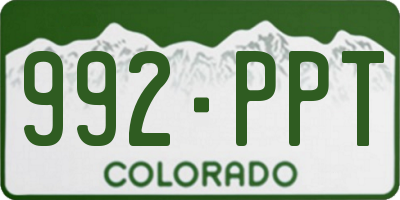 CO license plate 992PPT