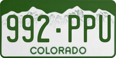 CO license plate 992PPU