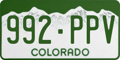 CO license plate 992PPV