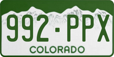 CO license plate 992PPX