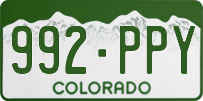 CO license plate 992PPY
