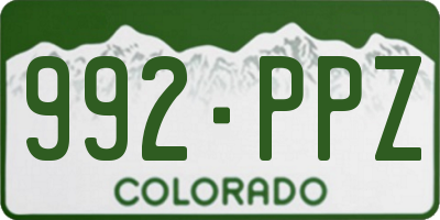 CO license plate 992PPZ