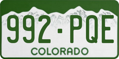 CO license plate 992PQE