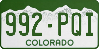 CO license plate 992PQI