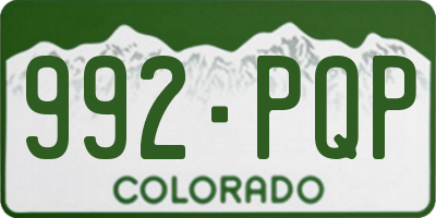 CO license plate 992PQP