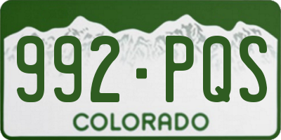CO license plate 992PQS