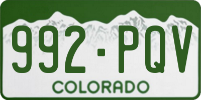CO license plate 992PQV