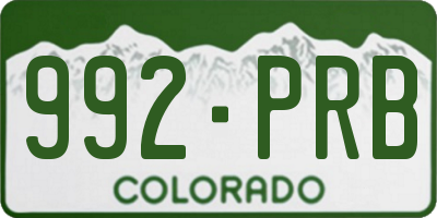 CO license plate 992PRB