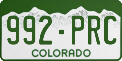 CO license plate 992PRC