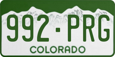 CO license plate 992PRG