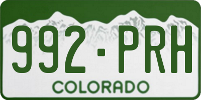 CO license plate 992PRH