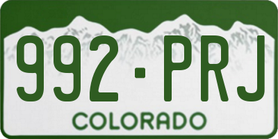 CO license plate 992PRJ