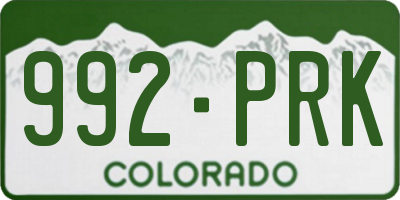 CO license plate 992PRK