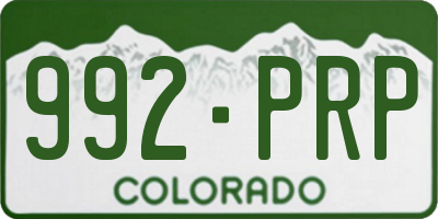 CO license plate 992PRP