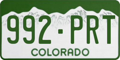 CO license plate 992PRT