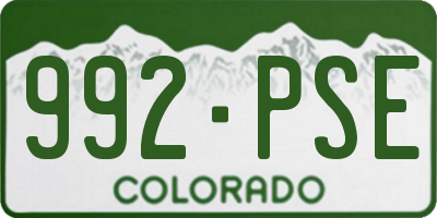 CO license plate 992PSE
