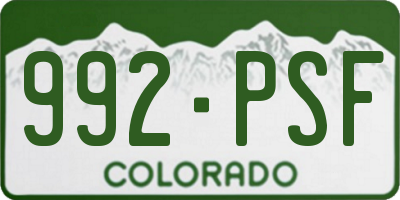 CO license plate 992PSF