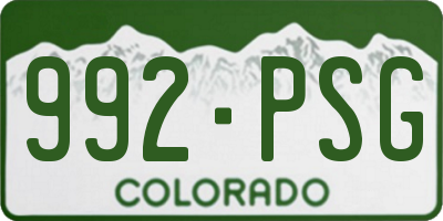 CO license plate 992PSG