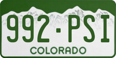 CO license plate 992PSI