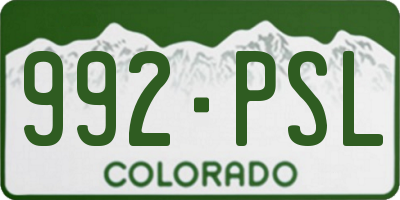 CO license plate 992PSL