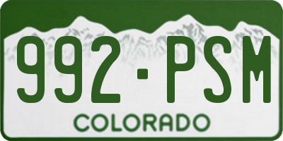 CO license plate 992PSM