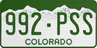 CO license plate 992PSS