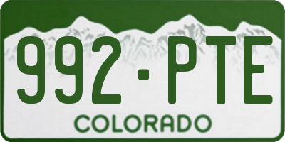 CO license plate 992PTE