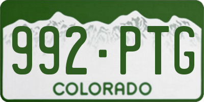 CO license plate 992PTG