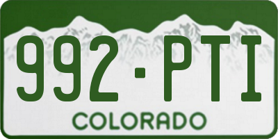 CO license plate 992PTI