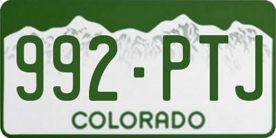CO license plate 992PTJ