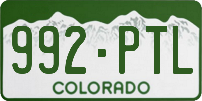 CO license plate 992PTL