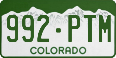 CO license plate 992PTM