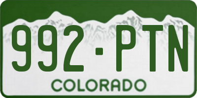 CO license plate 992PTN