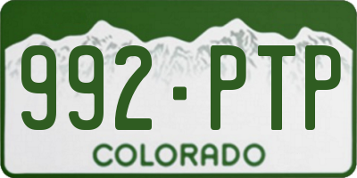 CO license plate 992PTP