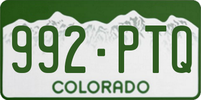 CO license plate 992PTQ