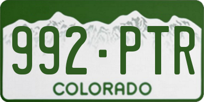 CO license plate 992PTR