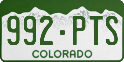 CO license plate 992PTS