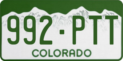 CO license plate 992PTT