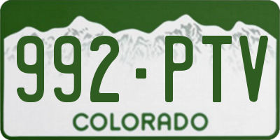 CO license plate 992PTV