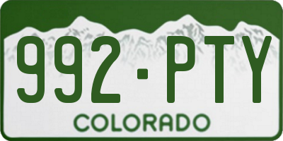 CO license plate 992PTY