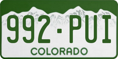 CO license plate 992PUI