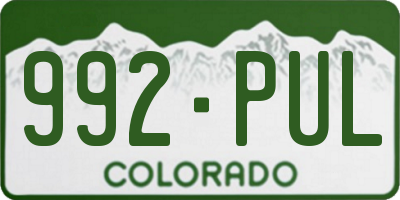 CO license plate 992PUL