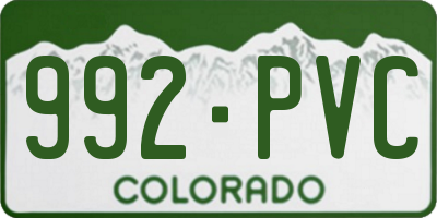 CO license plate 992PVC