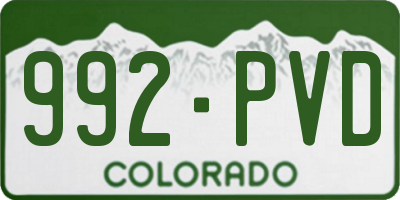 CO license plate 992PVD