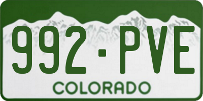 CO license plate 992PVE