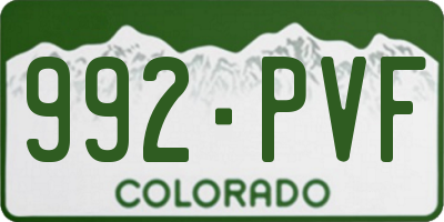 CO license plate 992PVF
