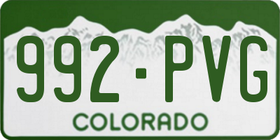CO license plate 992PVG