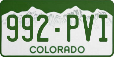 CO license plate 992PVI