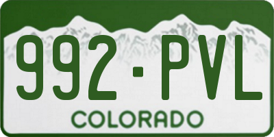 CO license plate 992PVL