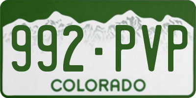 CO license plate 992PVP